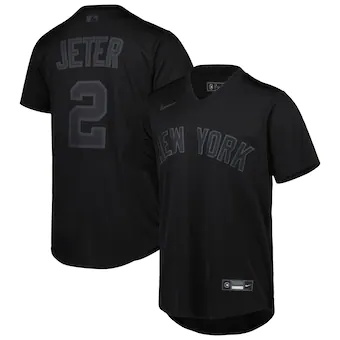 mens nike derek jeter black new york yankees pitch black fa